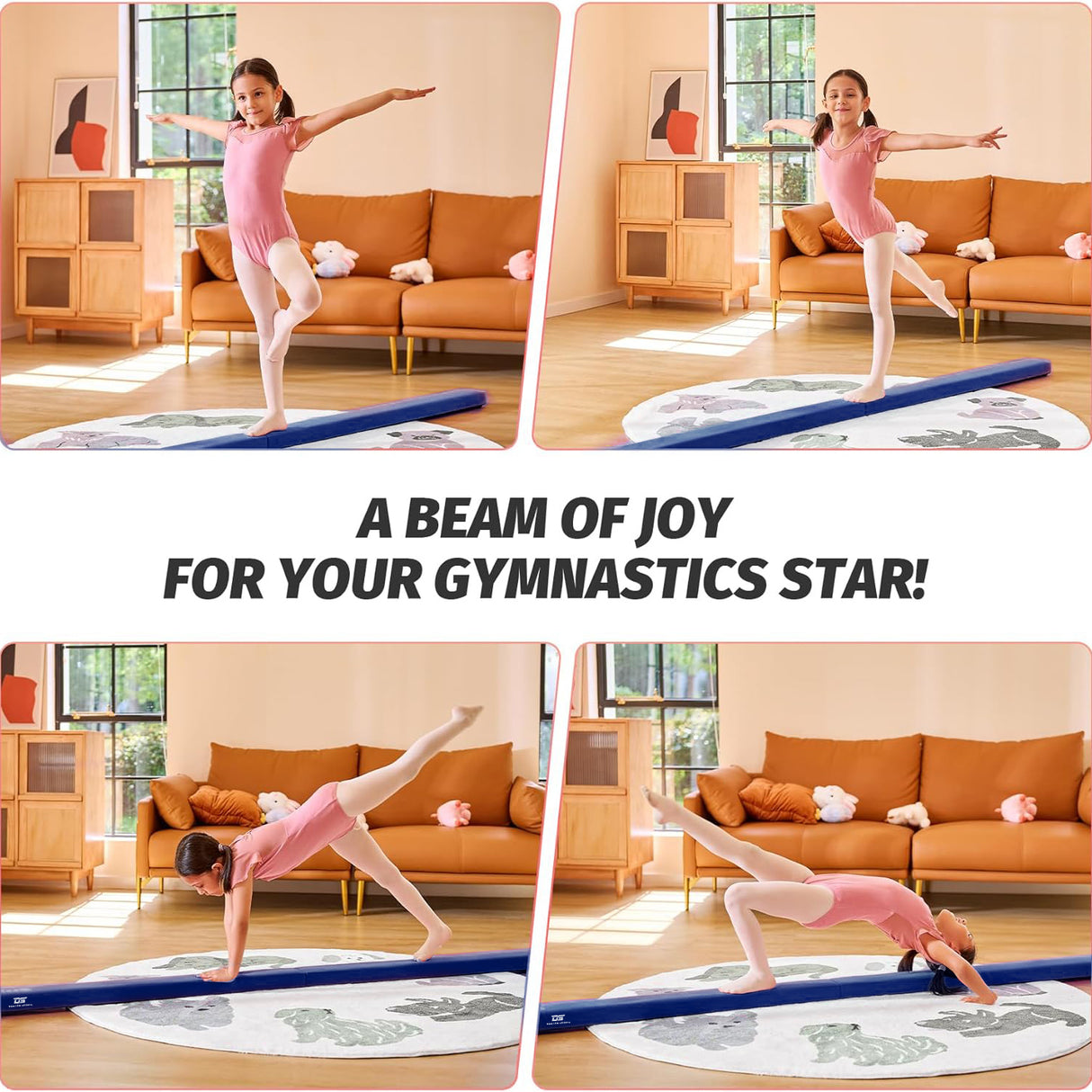 Folding Balance Beam Blue