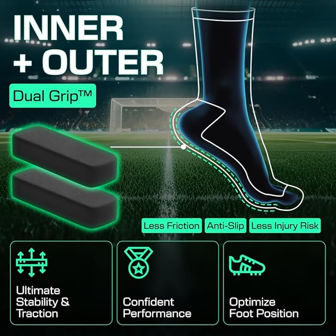 Lux Soccer Grip - Calf Sock - Black