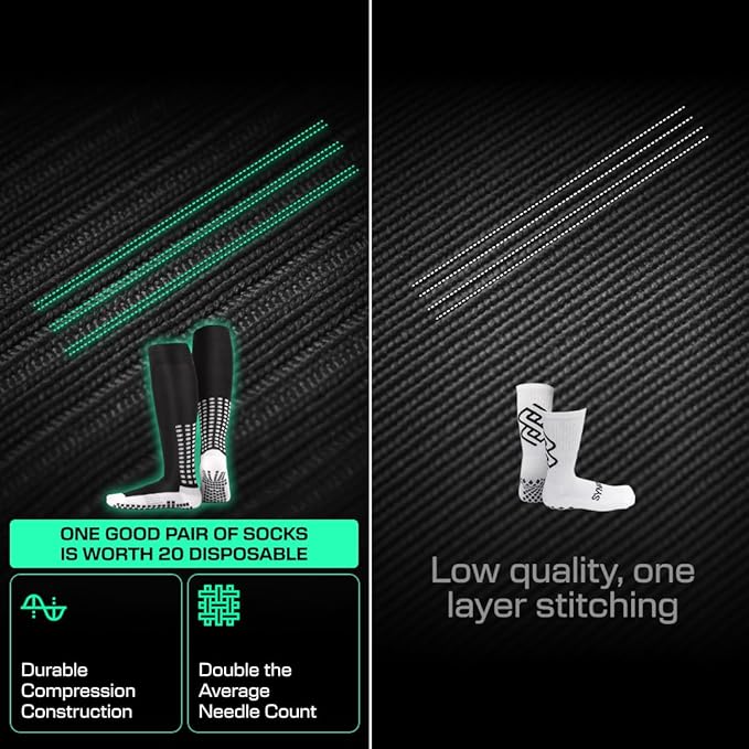 Lux Soccer Grip - Knee Sock - Black