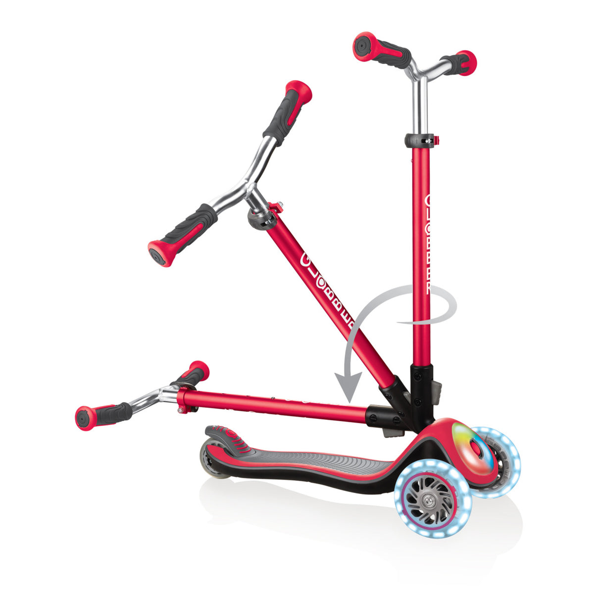 GLOBBER ELITE PRIME LIGHTS SCOOTER - RED