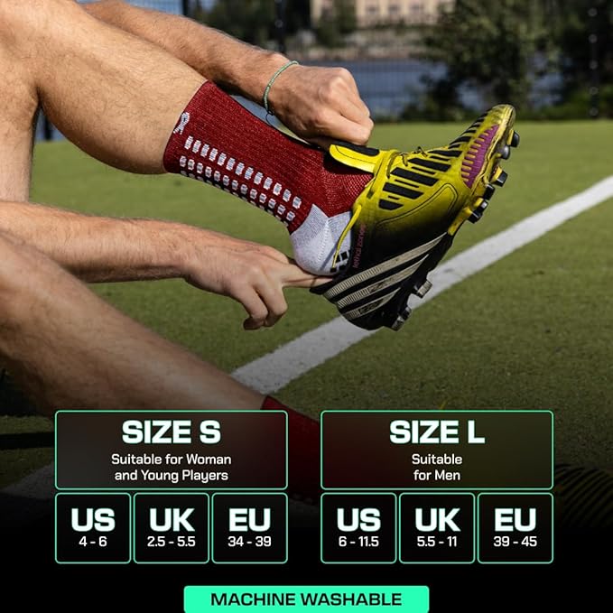 Lux Soccer Grip - Calf Sock - Red