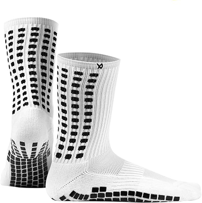 Lux Soccer Grip - Calf Sock - White