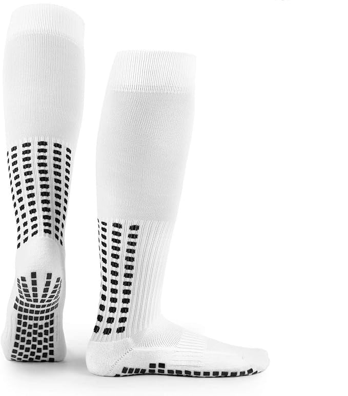 Lux Soccer Grip - Knee Sock - White