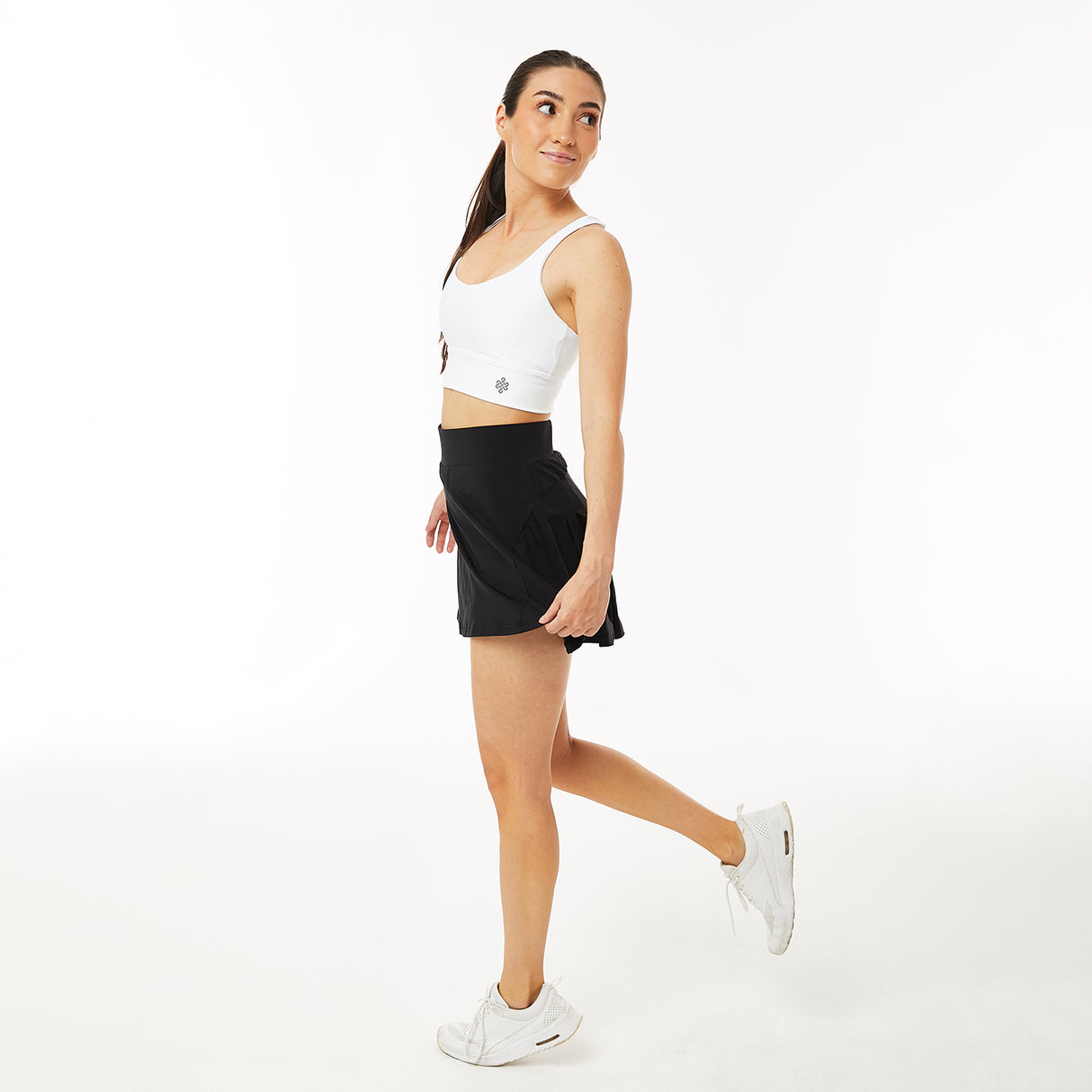 Maya Zipper Tennis Skirt - Black