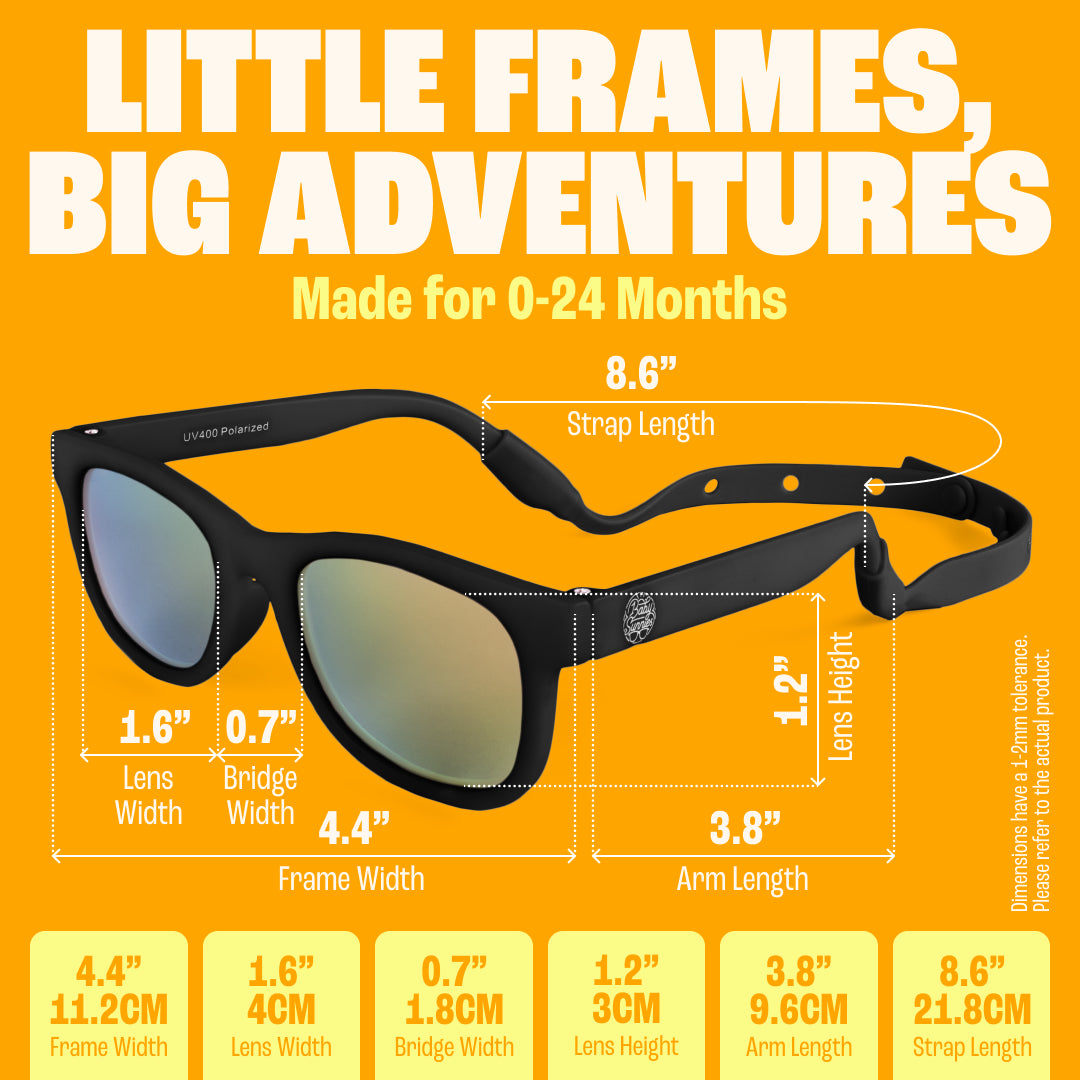 Baby Sunnies - Black Flexible Polarized Baby Sunglasses with Strap 0-24 Months