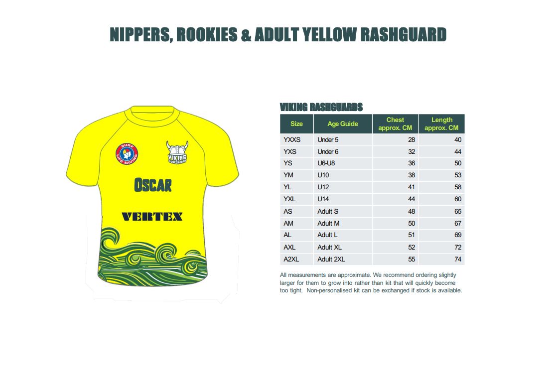 Vikings Yellow Rashguards