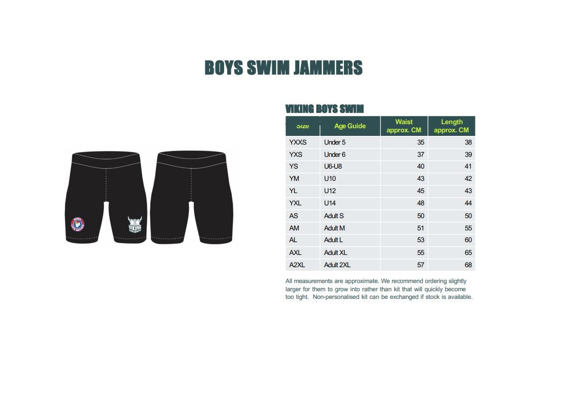 Vikings Boys Nippers & Rookies Swim Jammers