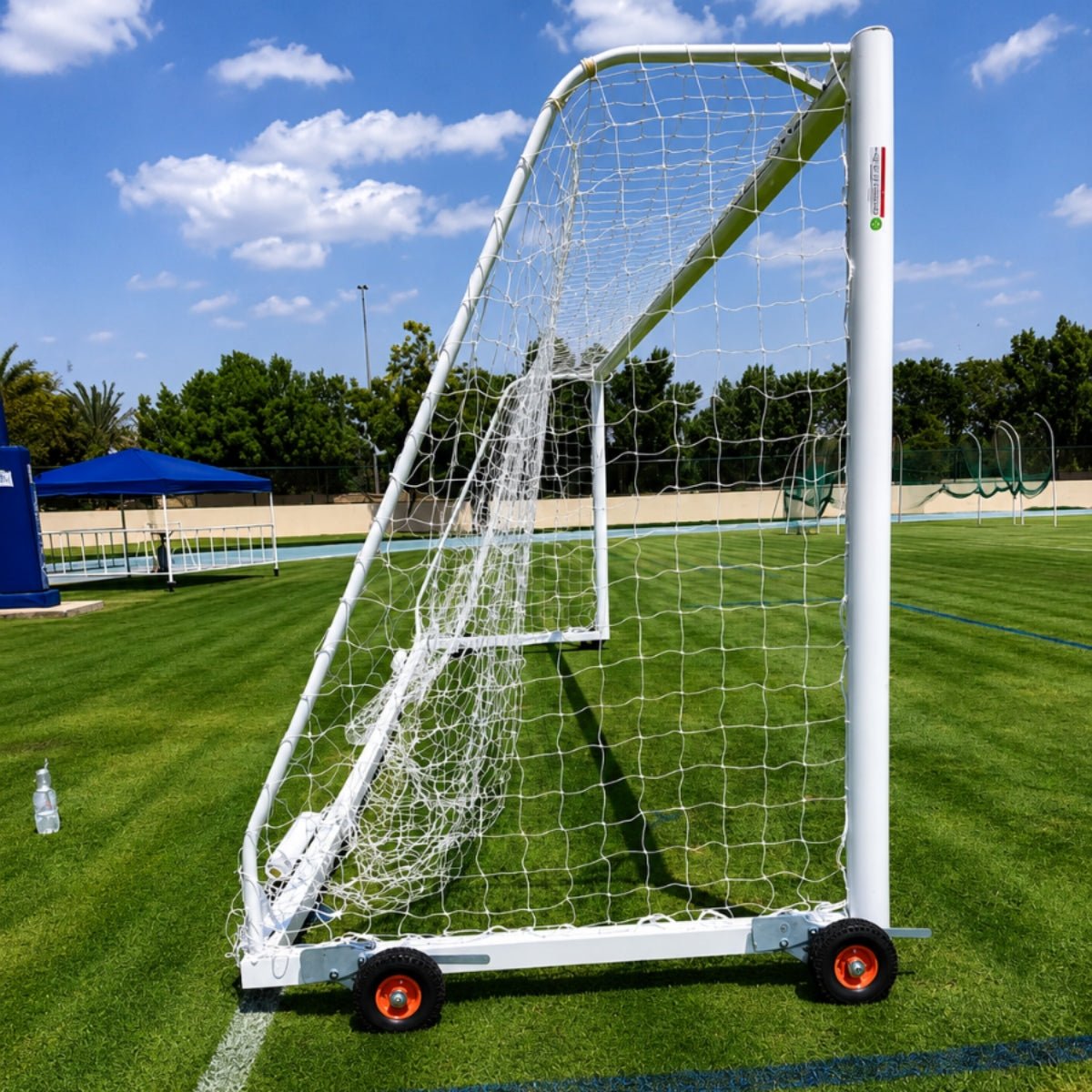 Aluminium football goal post with tyre lever wheels UAE - Dawson Sports