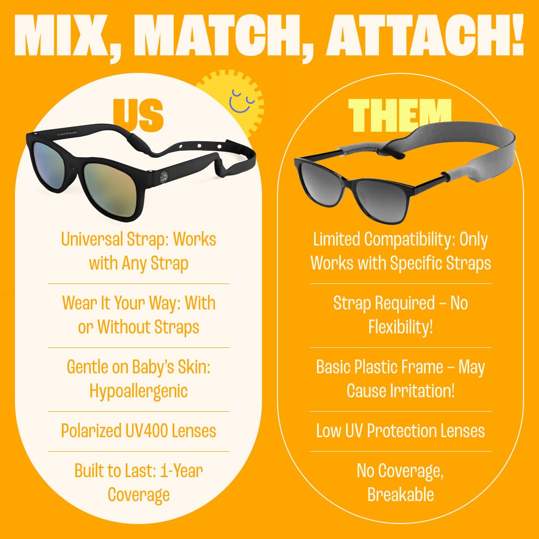 Baby Sunnies - Black Flexible Polarized Baby Sunglasses with Strap 0 - 24 Months - Sunglasses - Dawson Sports
