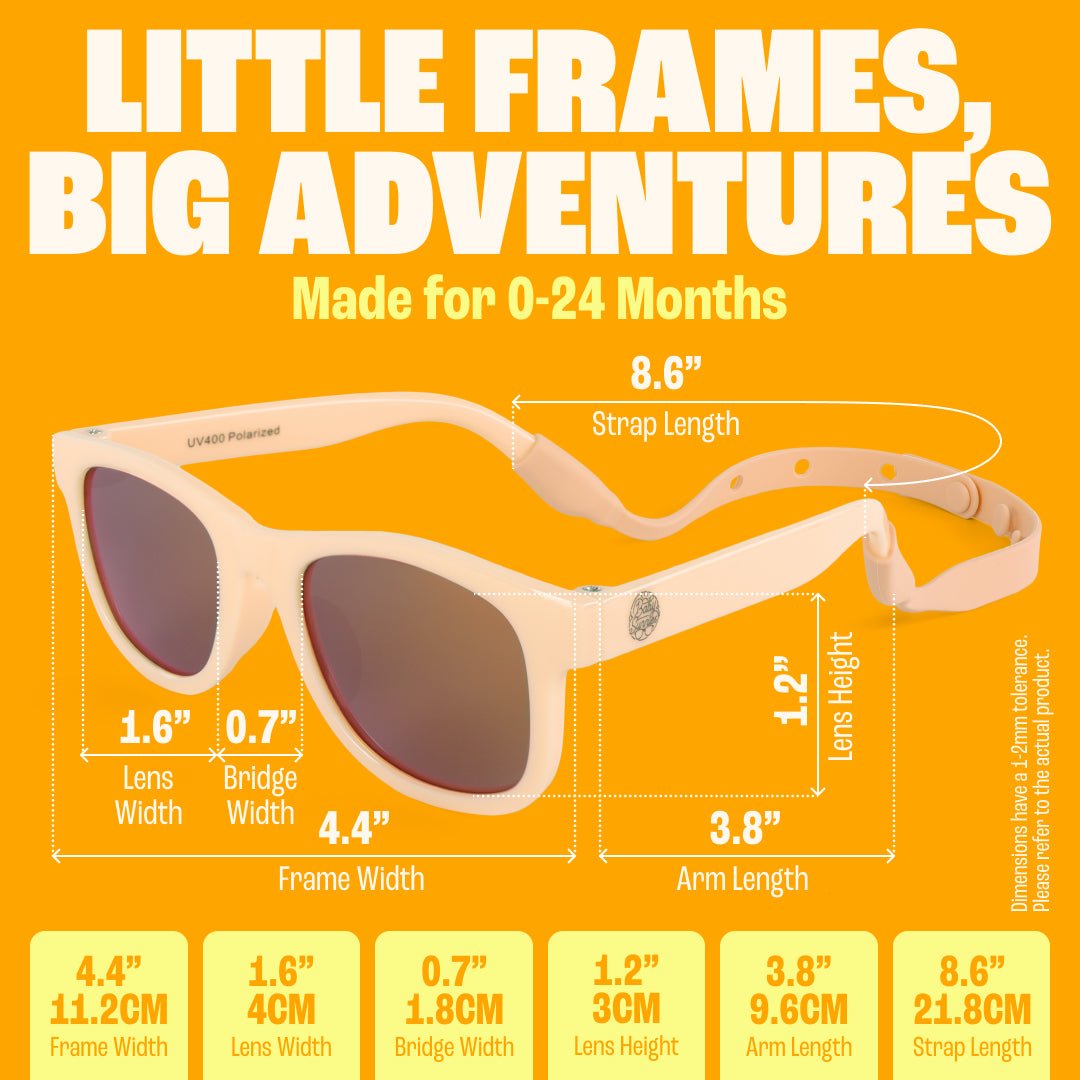 Baby Sunnies - Peach Flexible Polarized Baby Sunglasses with Strap 0 - 24 Months - Sunglasses - Dawson Sports