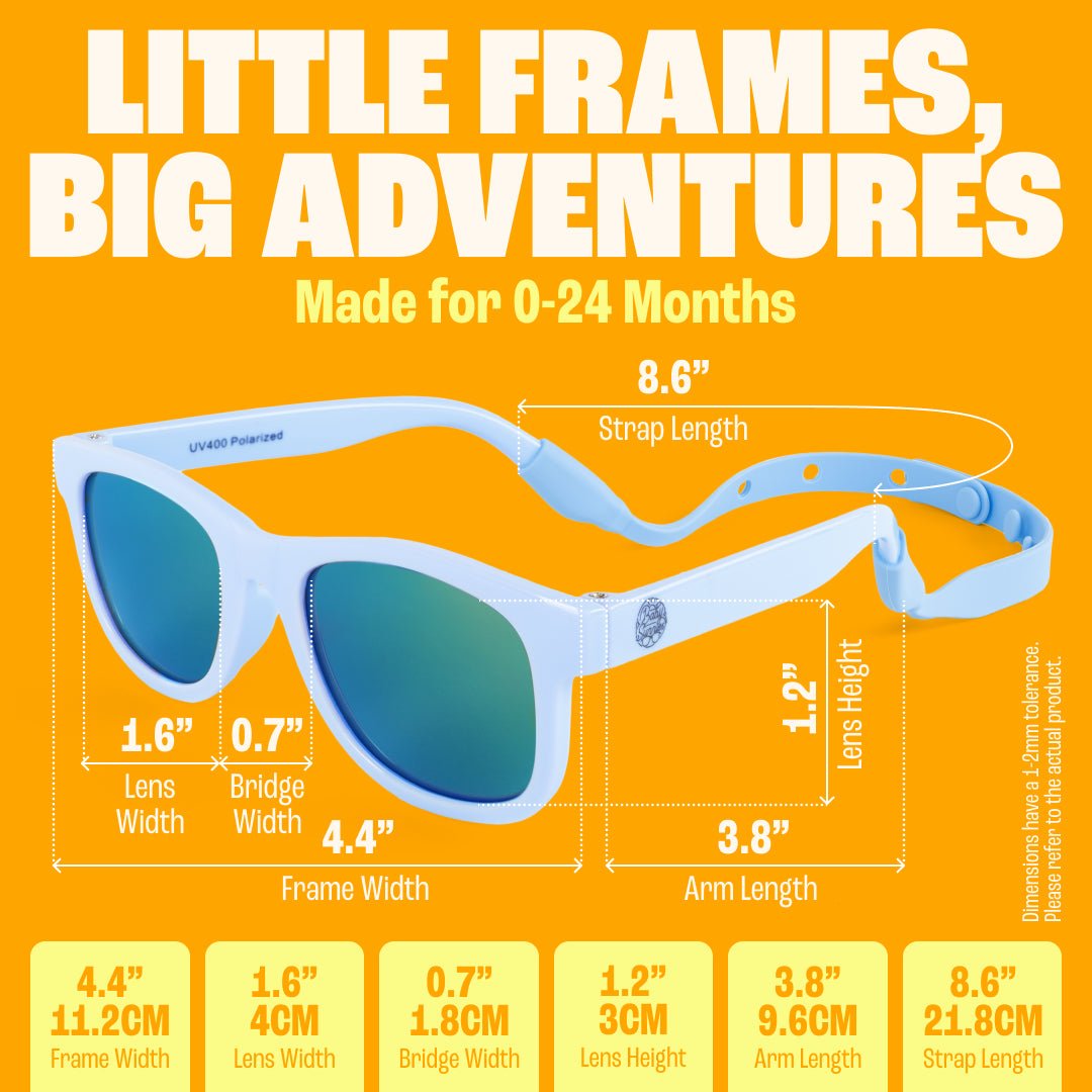 Baby Sunnies - Sky Blue Flexible Polarized Baby Sunglasses with Strap 0 - 24 Months - Sunglasses - Dawson Sports