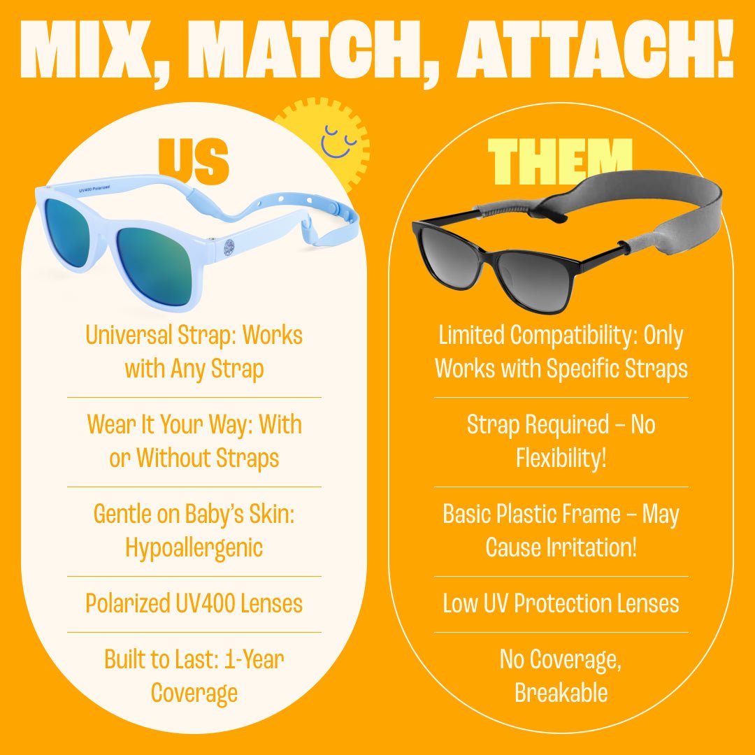 Baby Sunnies - Sky Blue Flexible Polarized Baby Sunglasses with Strap 0 - 24 Months - Sunglasses - Dawson Sports