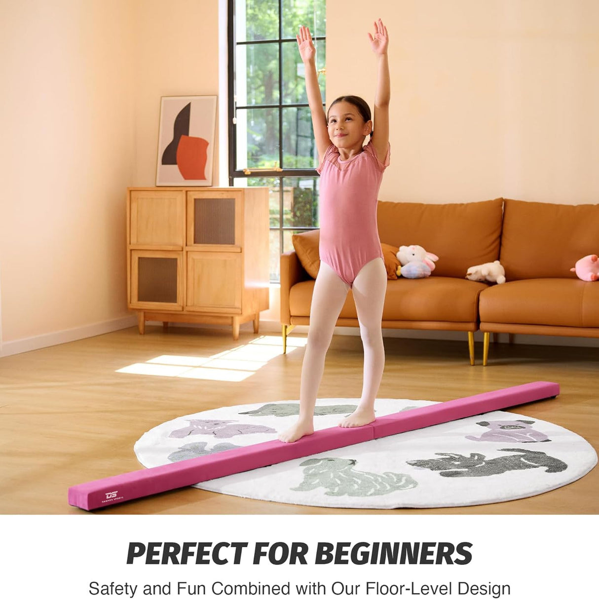 Folding Balance Beam Pink - Bars & Balance Beams - Dawson Sports