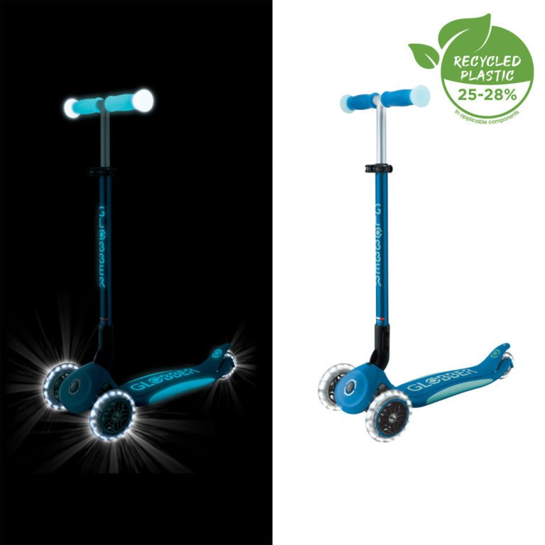 GLOBBER ELITE LIGHTS GLOW SCOOTER - PATROL BLUE - Riding Scooters - Dawson Sports