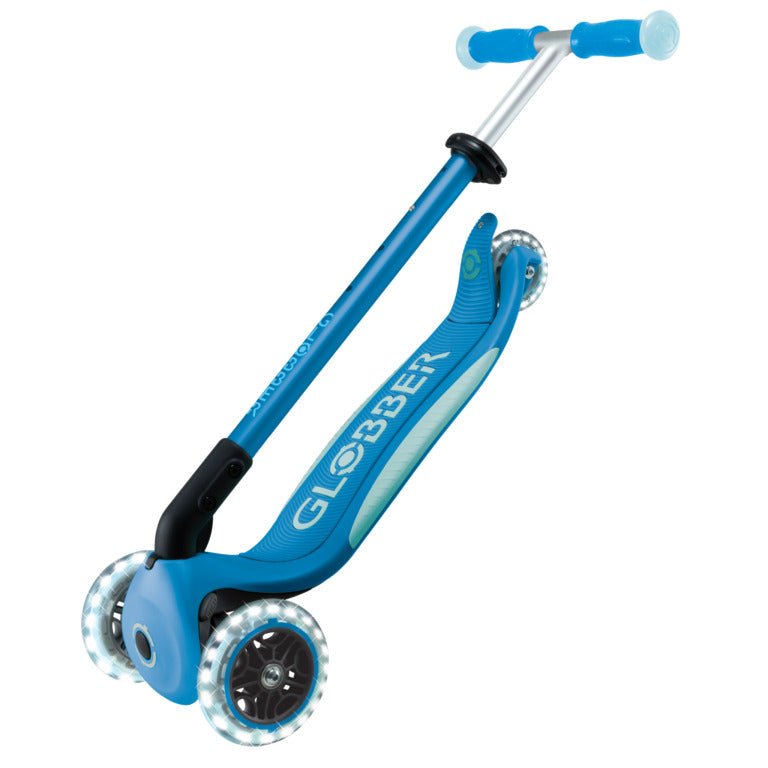 GLOBBER ELITE LIGHTS GLOW SCOOTER - PATROL BLUE - Riding Scooters - Dawson Sports