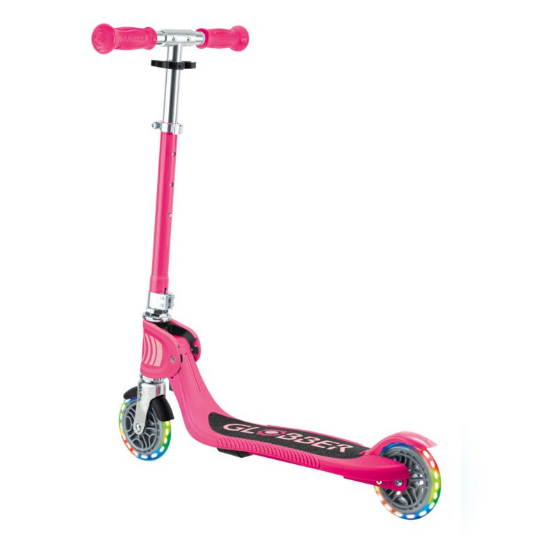 GLOBBER FLOW FOLDABLE JUNIOR LIGHTS - FUCHSIA - Riding Scooters - Dawson Sports