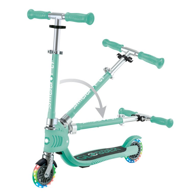 GLOBBER FLOW FOLDABLE JUNIOR LIGHTS - MINT - Riding Scooters - Dawson Sports