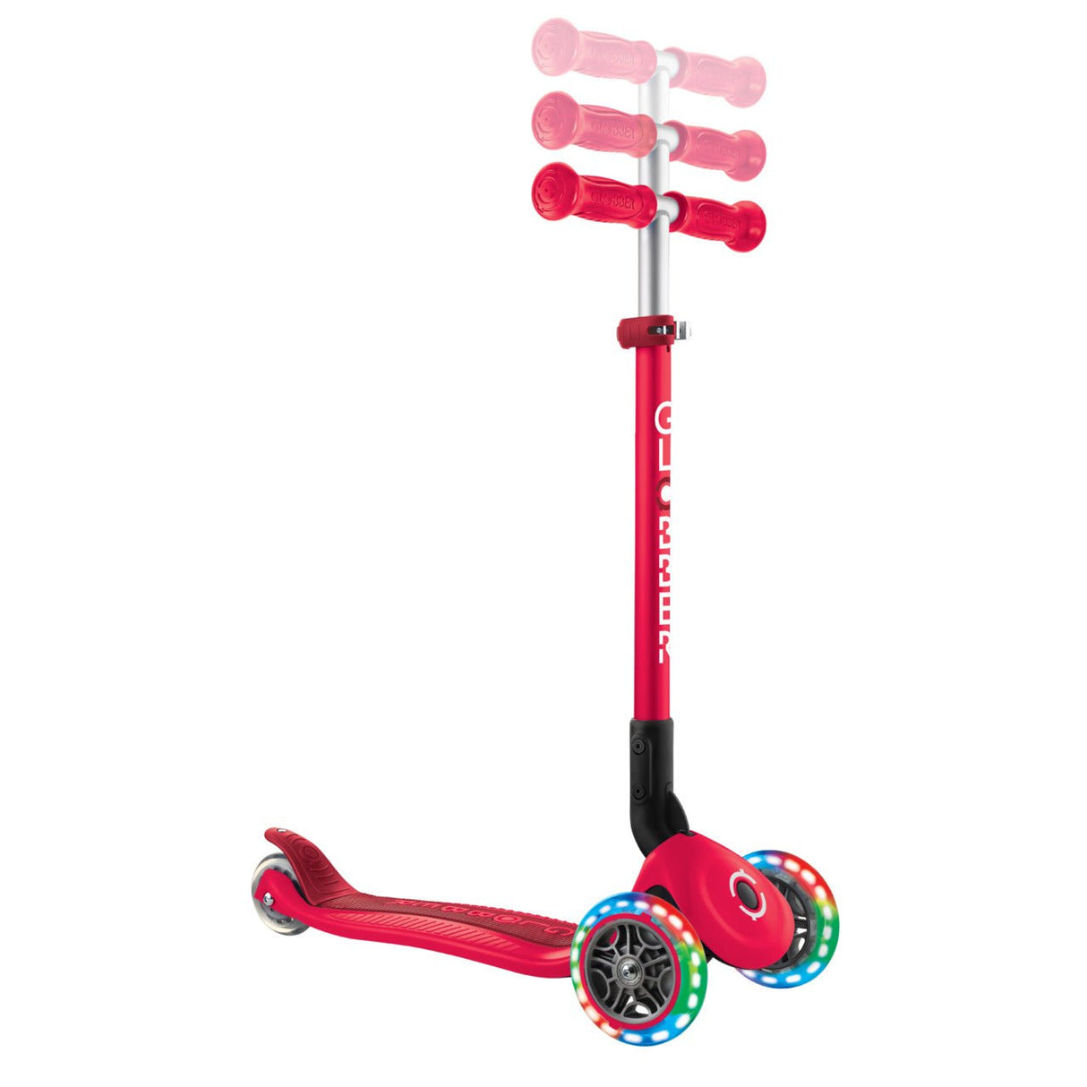 GLOBBER PRIMO FOLDABLE LIGHTS - RED - Riding Scooters - Dawson Sports