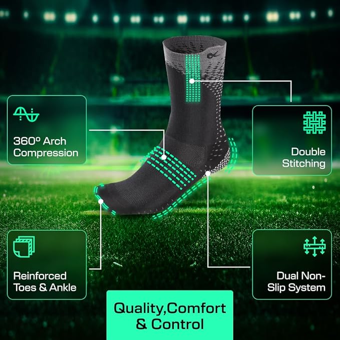 Lux Pro Cleat Performance Grip - Calf Sock - Black - Socks - Dawson Sports