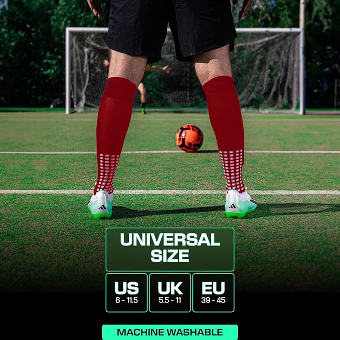 Lux Soccer Grip - Knee Sock - Red - Socks - Dawson Sports
