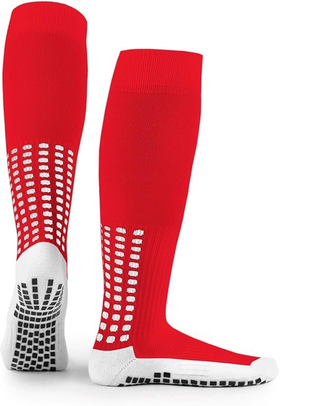 Lux Soccer Grip - Knee Sock - Red - Socks - Dawson Sports