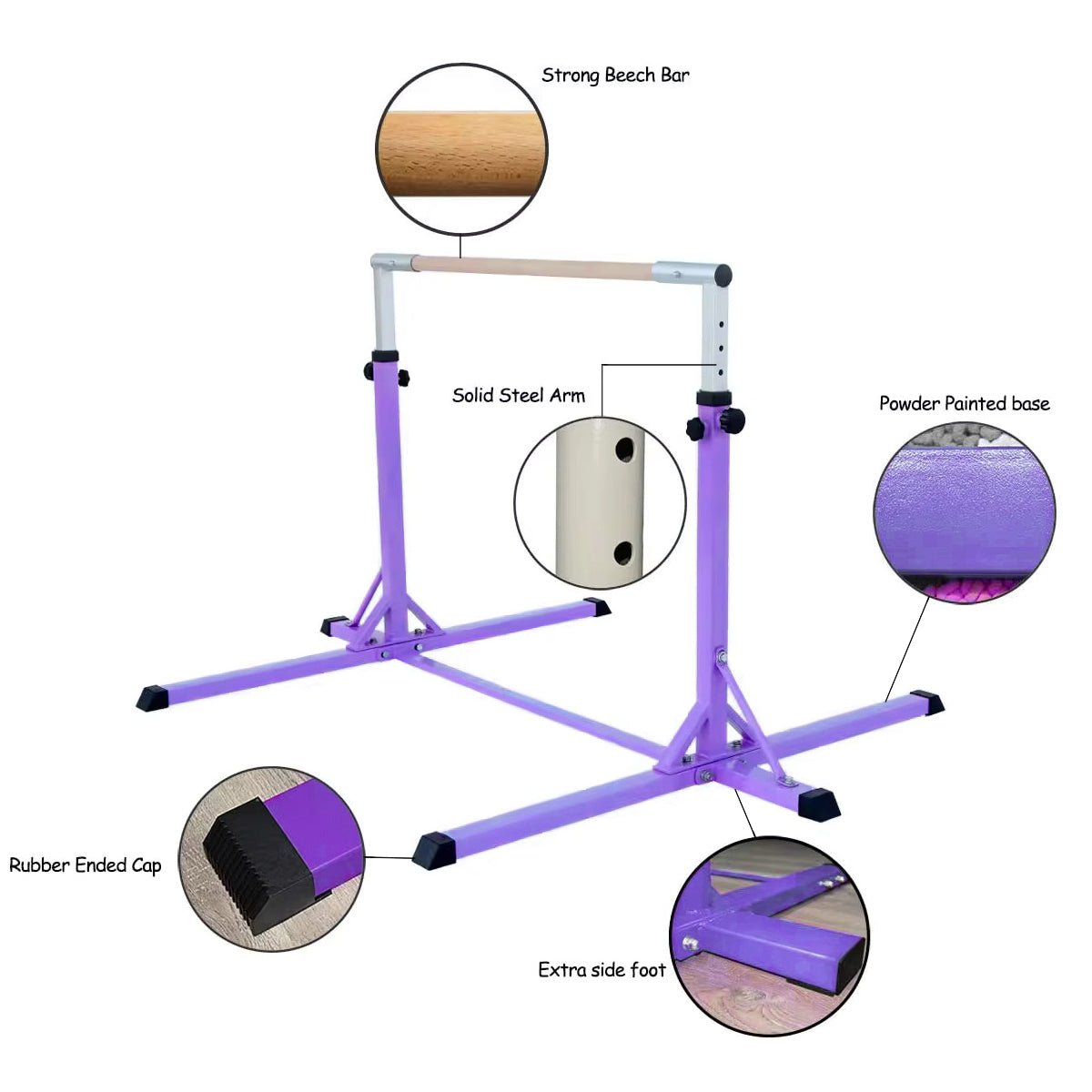 Simple Training Horizontal Bar - Purple - Bars & Balance Beams - Dawson Sports