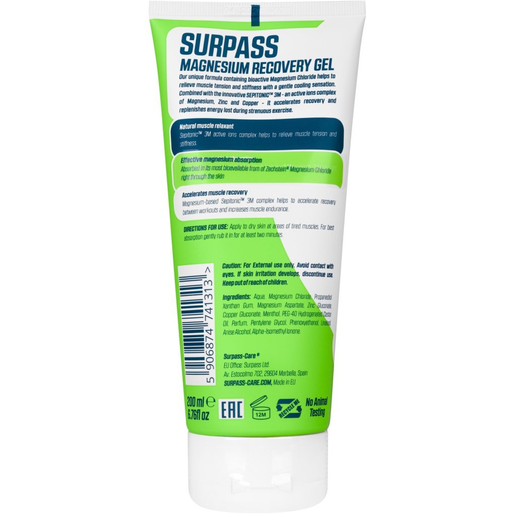 SURPASS MAGNESIUM RECOVERY GEL 200ml - Lotions & Moisturizers - Dawson Sports