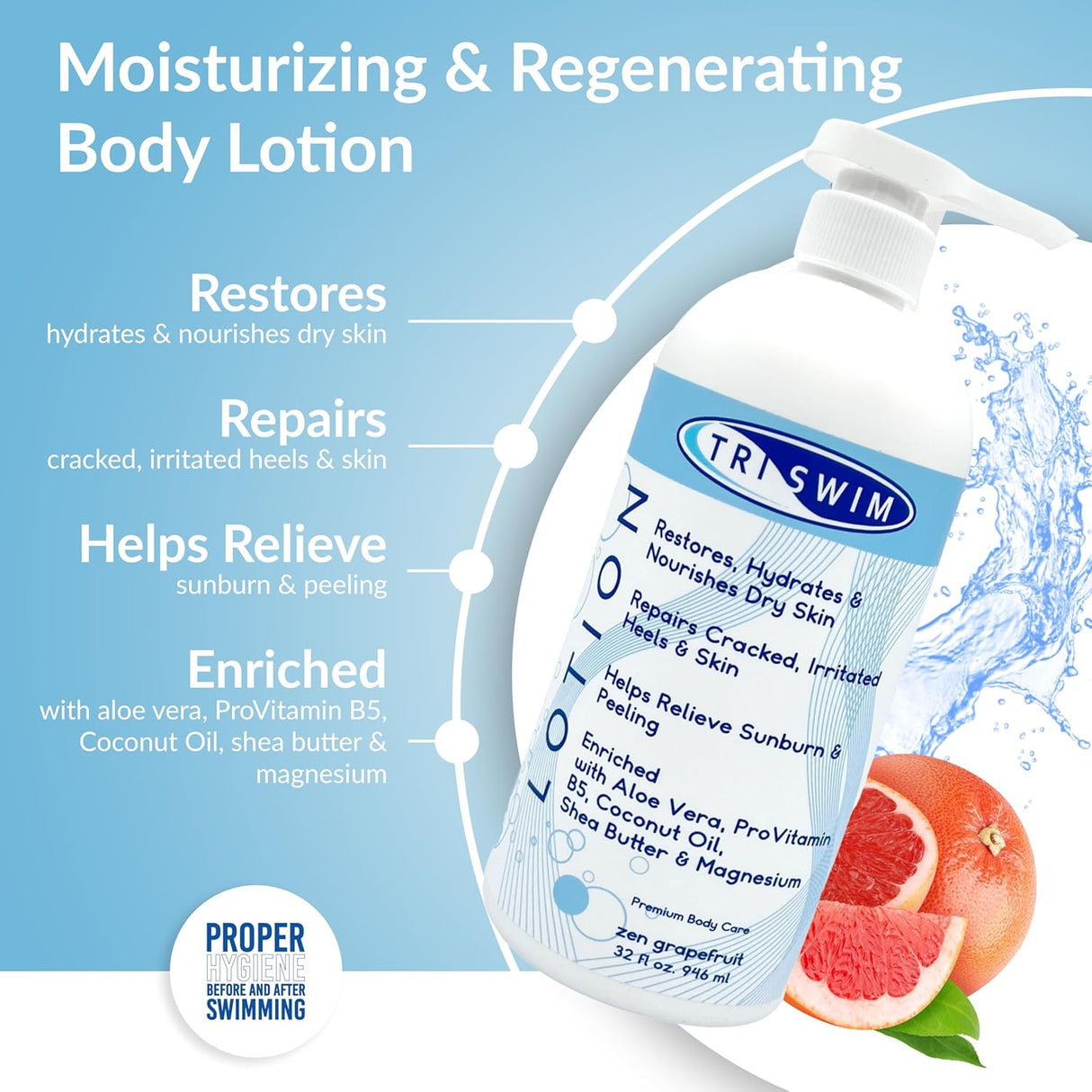 TRISWIM - BODY LOTION (Zen Grapefruit) 946ml - Lotions & Moisturizers - Dawson Sports