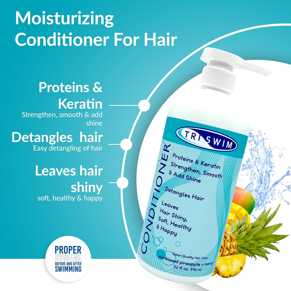 TRISWIM - CONDITIONER (Pineapple & Mango) 946ml - Hair Care - Dawson Sports