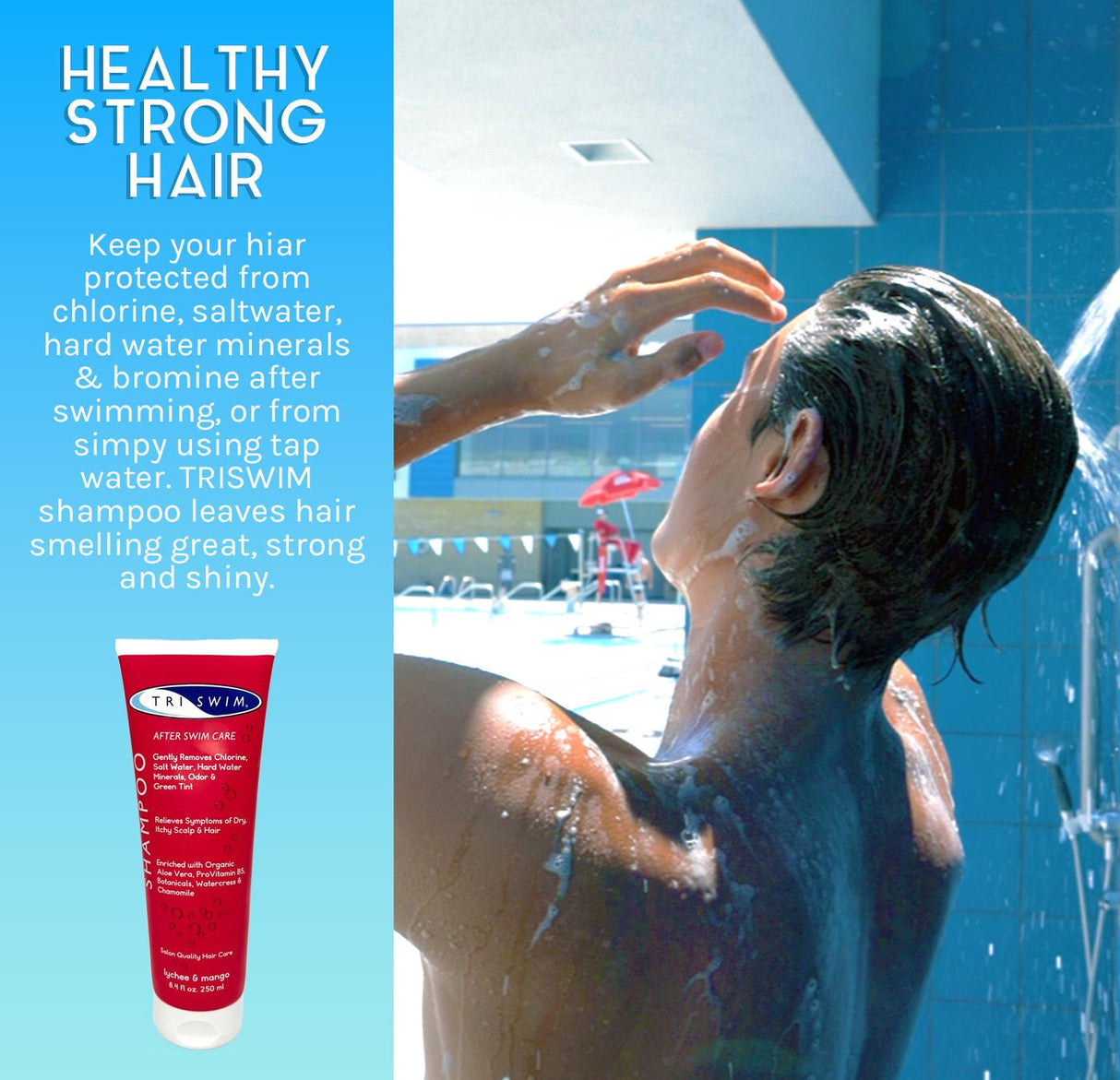 TRISWIM - HAIR SHAMPOO (Lychee & Mango) 250ml - Hair Care - Dawson Sports