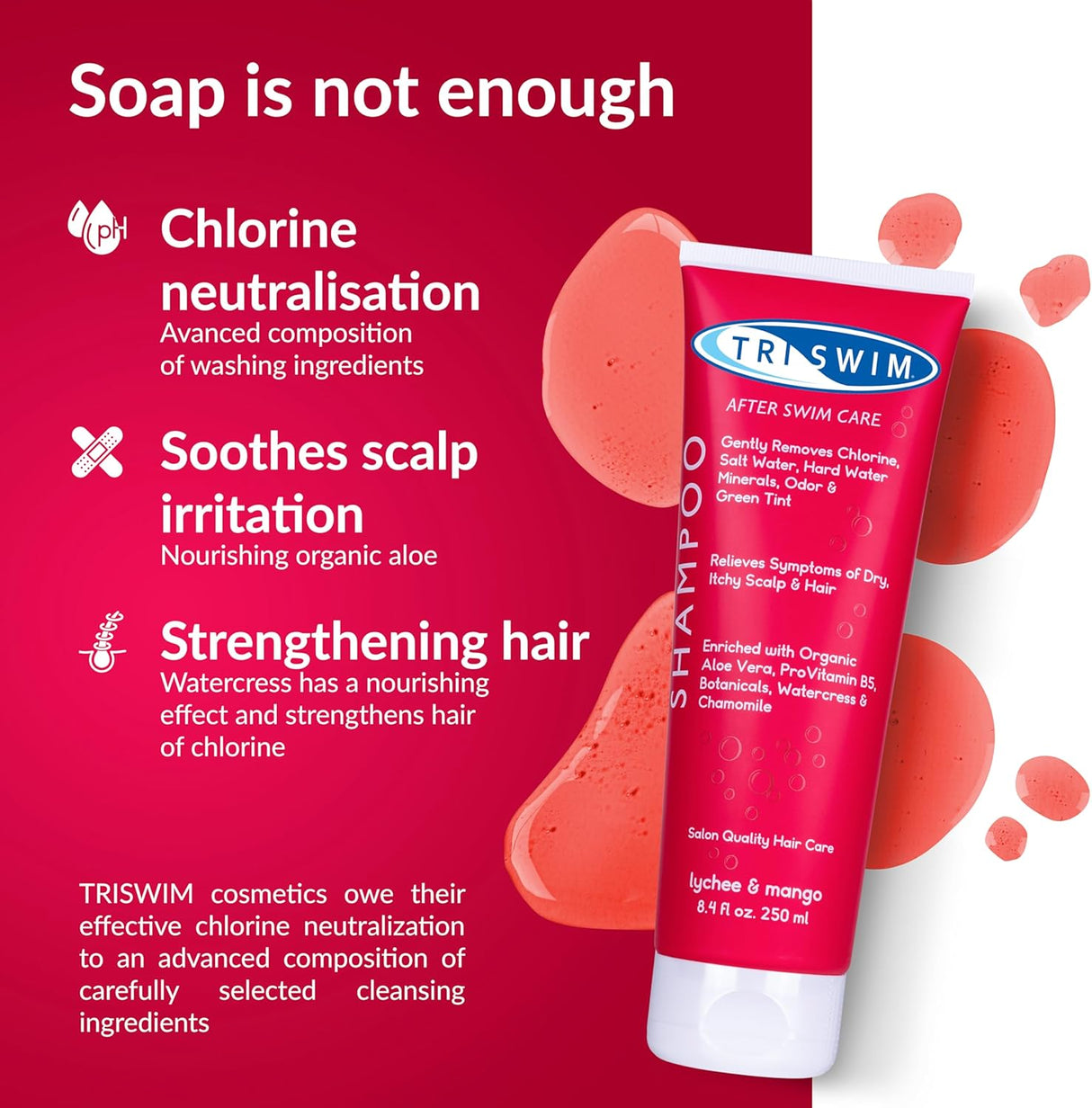 TRISWIM - HAIR SHAMPOO (Lychee & Mango) 250ml - Hair Care - Dawson Sports