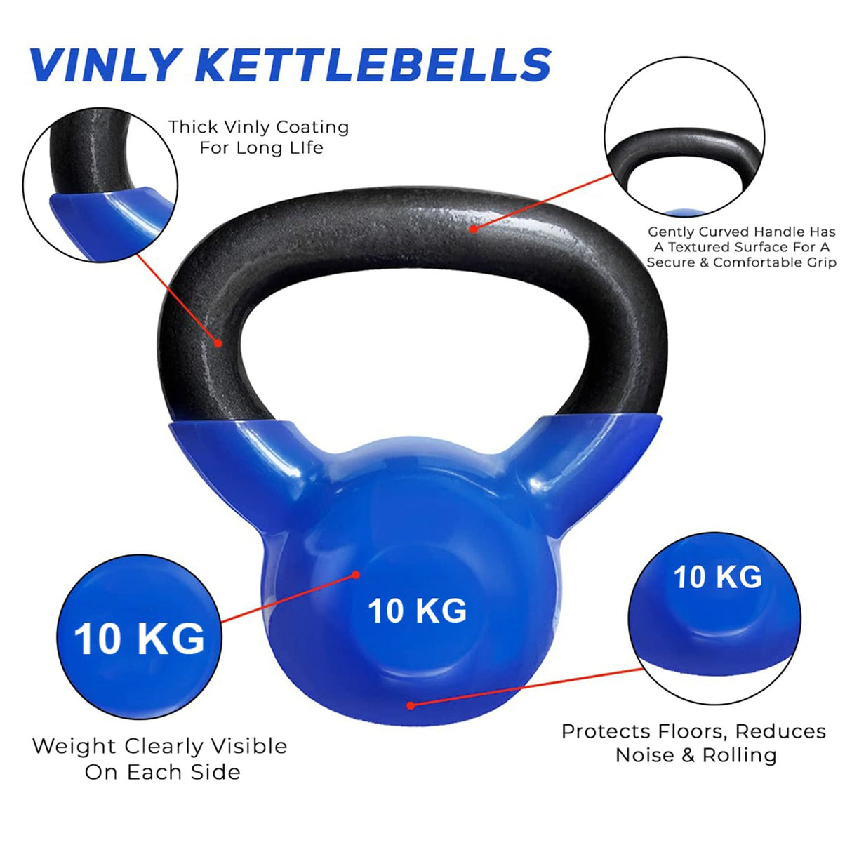 Vinyl Coated Cast Iron Kettlebell - Kettlebell - Dawson Sports