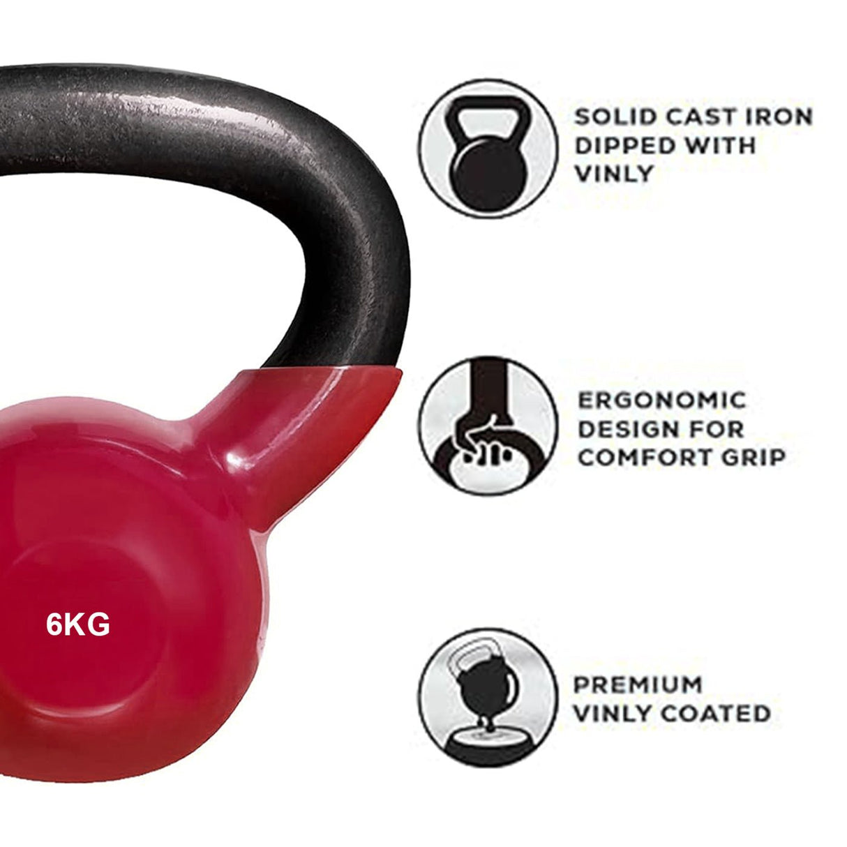 Vinyl Coated Cast Iron Kettlebell - Kettlebell - Dawson Sports