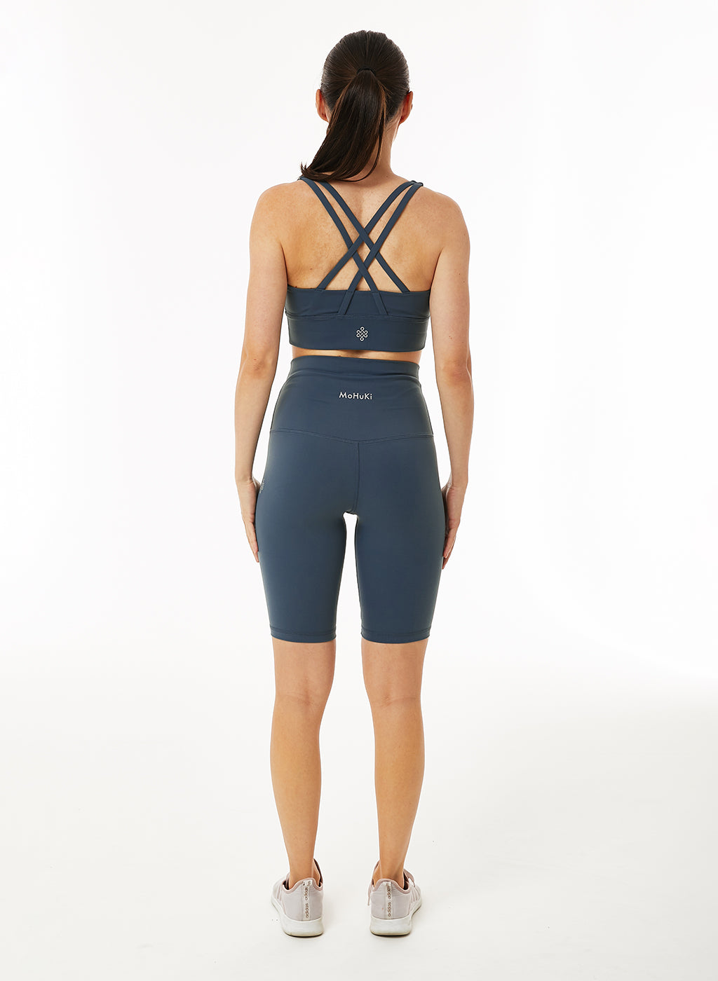 Billie Biker High Waist Short - Grey Blue