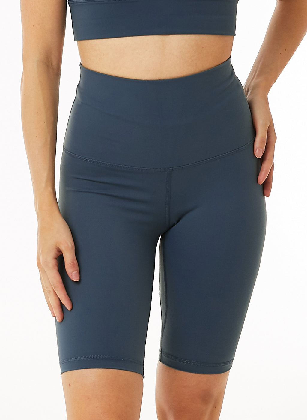 Billie Biker High Waist Short - Grey Blue