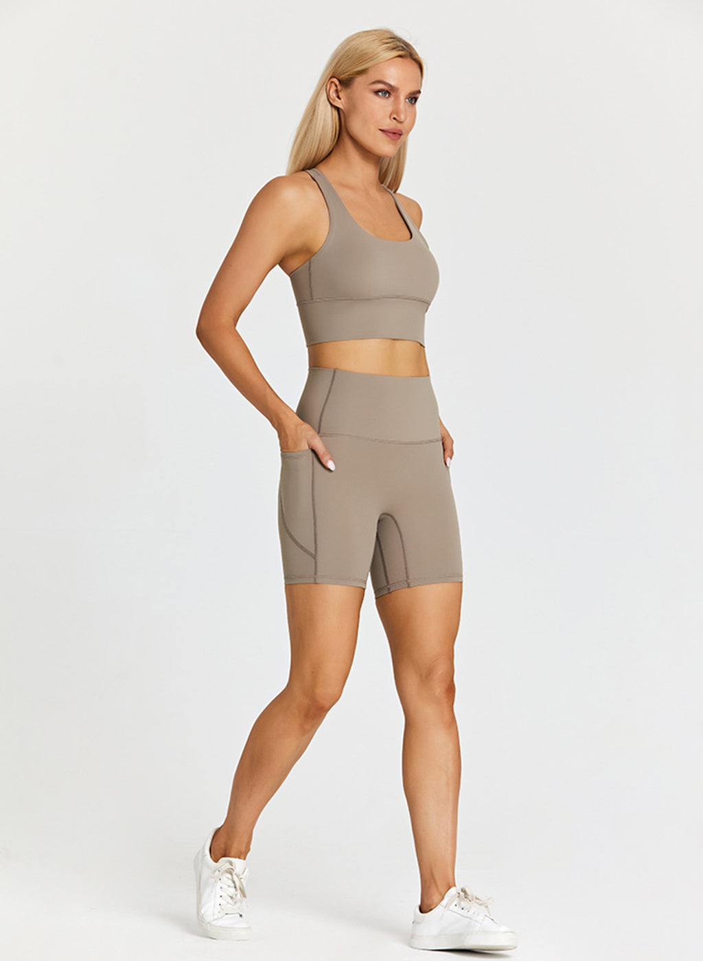 Olivia Crossback Bra - Stone