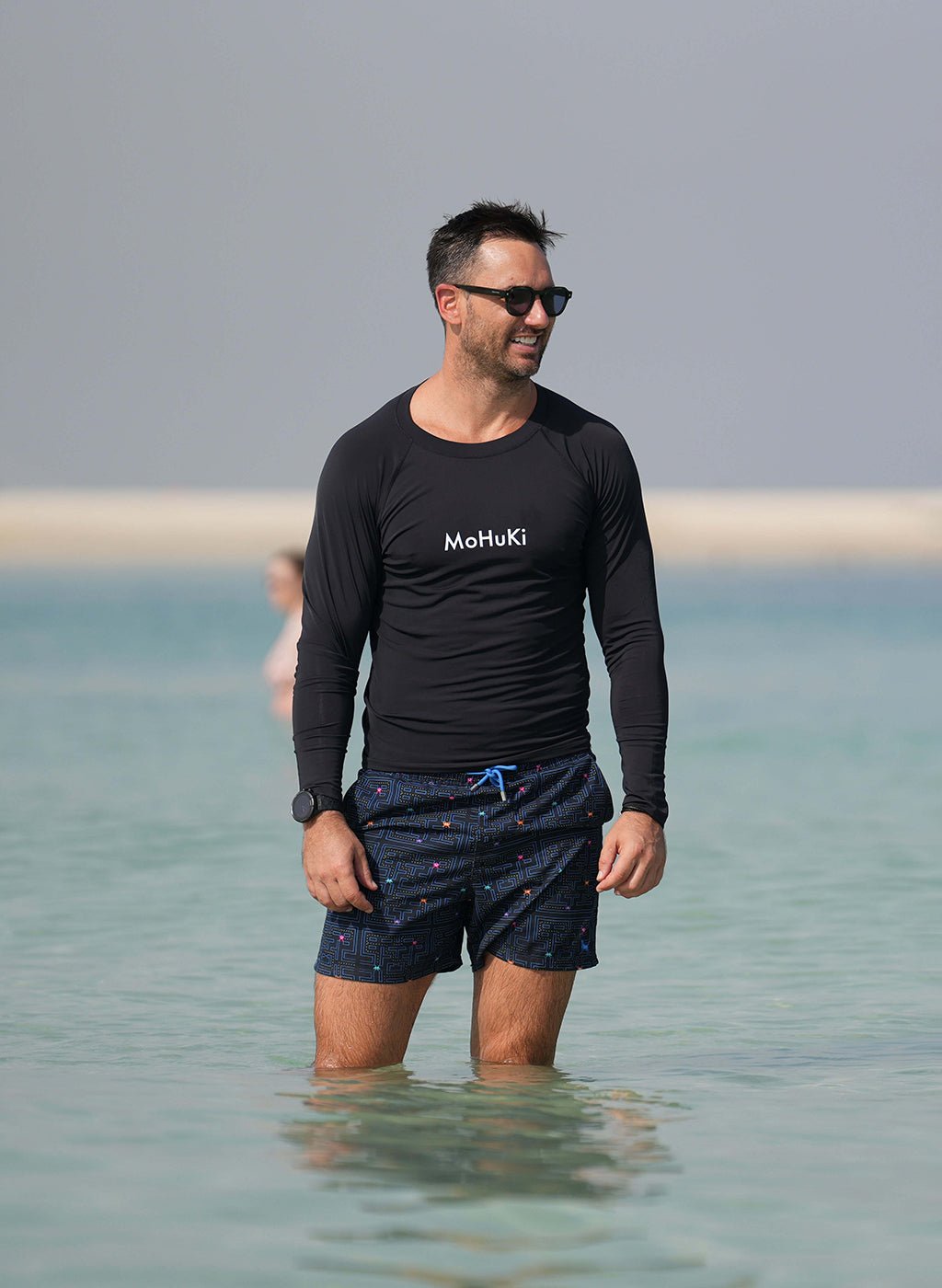 Mens Rashguard Sun Protectant Long Sleeve – Black - Swimming - Dawson Sports