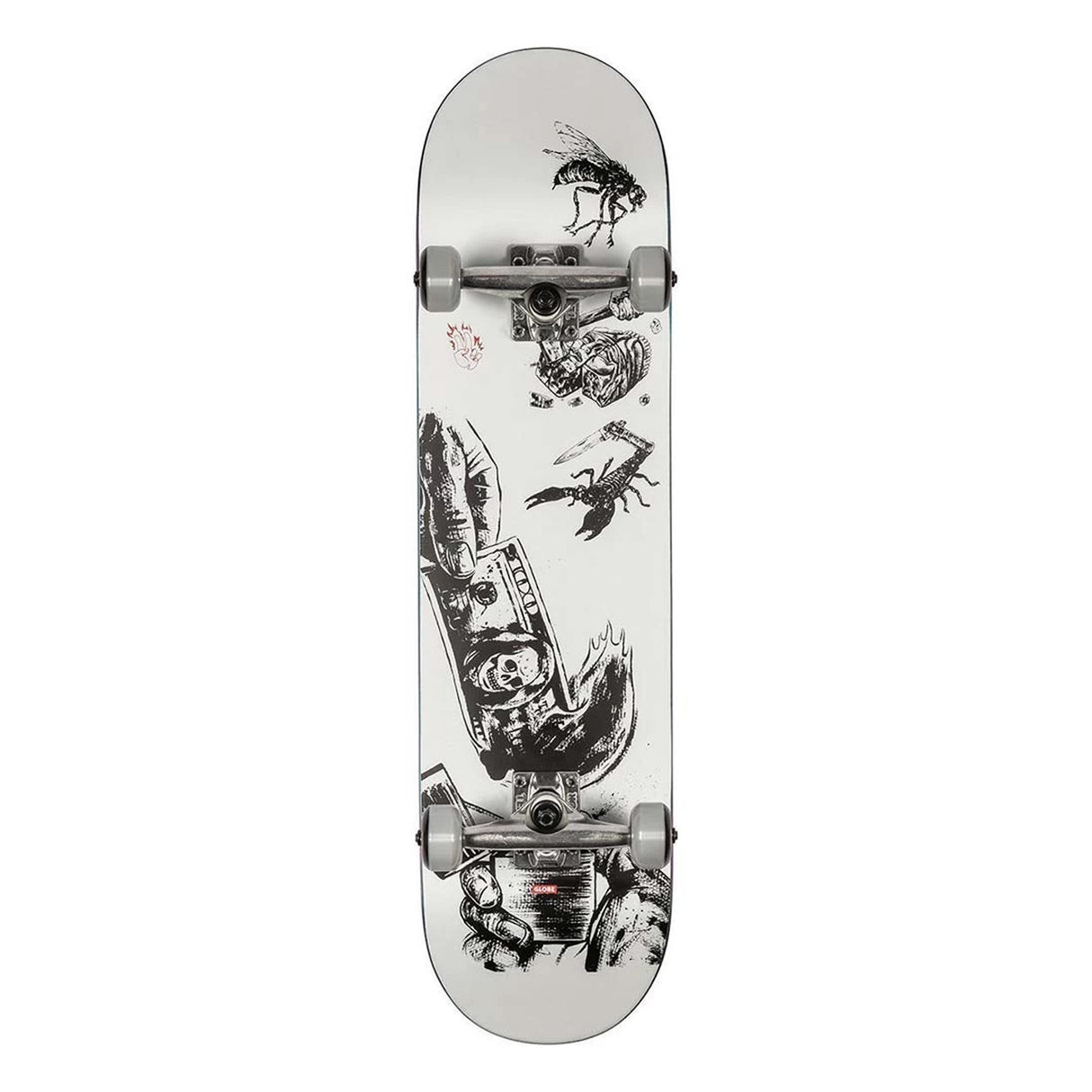 Globe G1 Hard Luck - White/Black  8.0FU