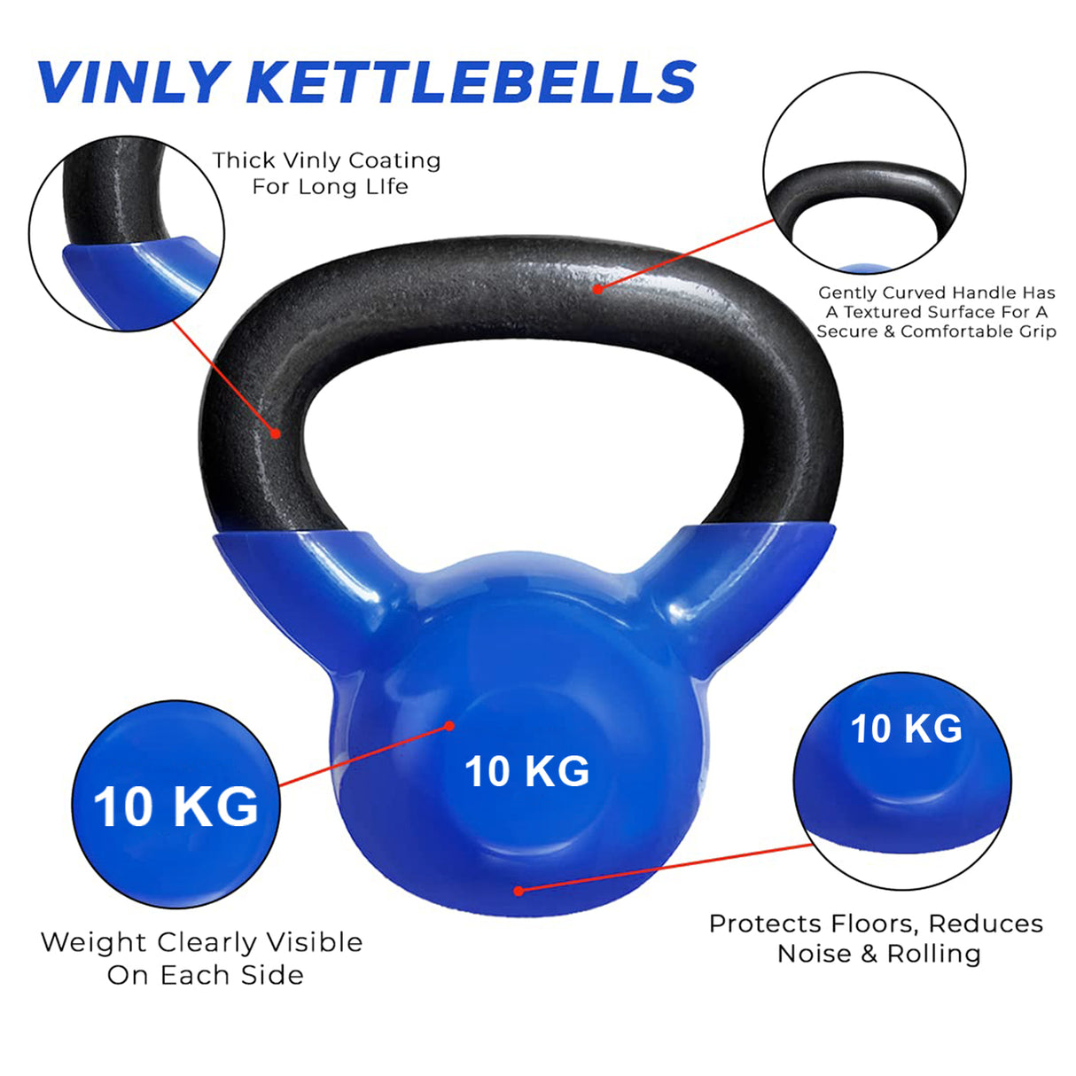 Vinyl Coated Cast Iron Kettlebell