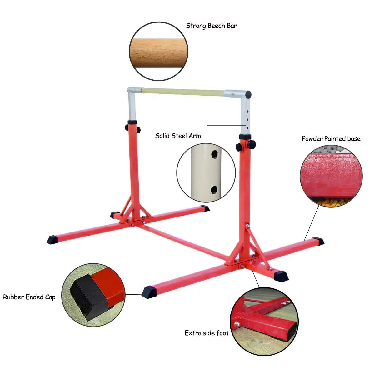 Simple Training Horizontal Bar - Red