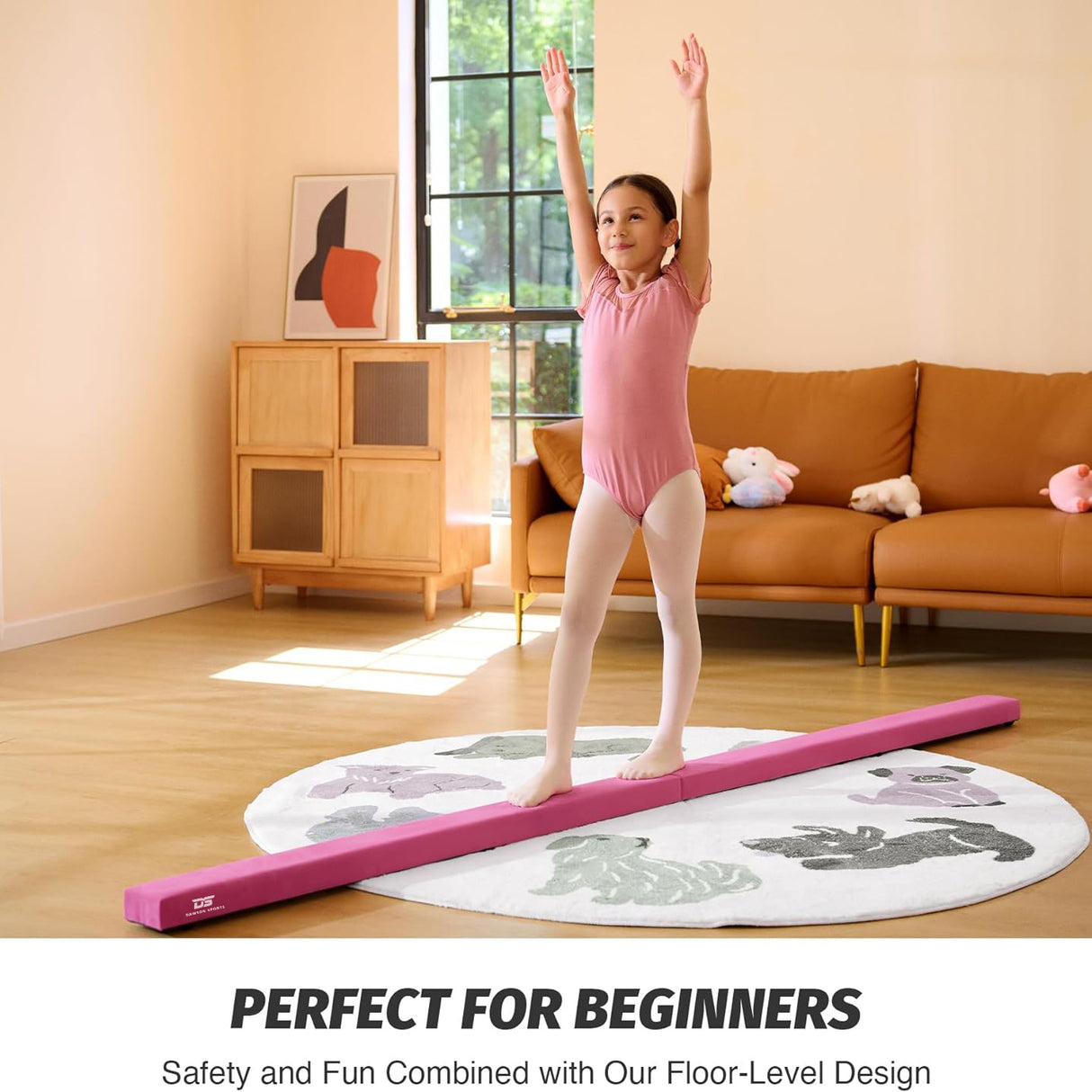 Folding Balance Beam Pink