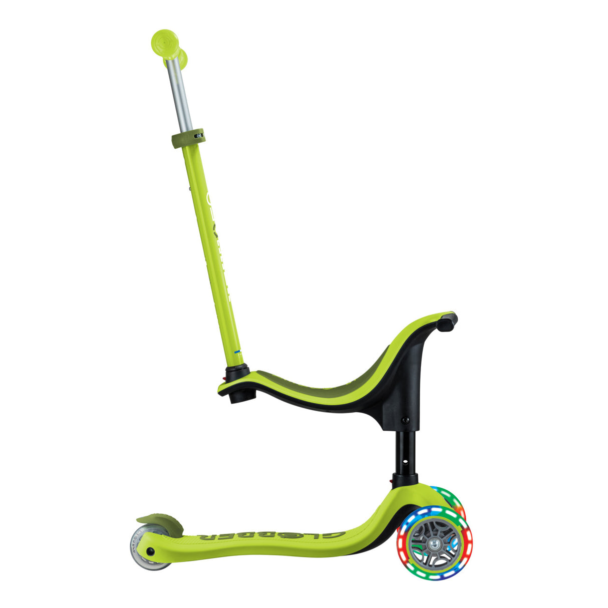 GLOBBER SCOOTER -  GO. UP SPORTY LIGHTS -LIME GREEN