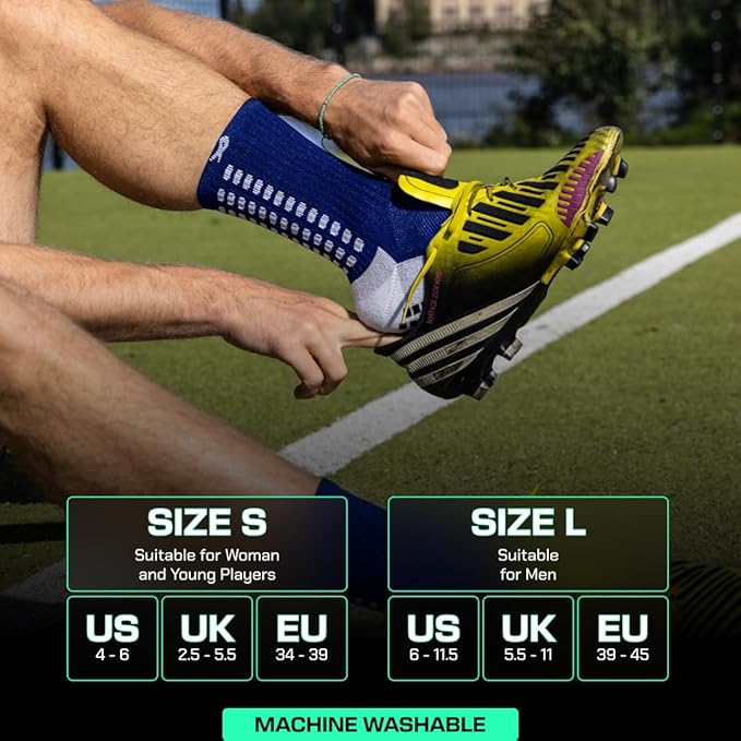 Lux Soccer Grip - Calf Sock - Blue