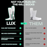 Lux Soccer Grip - Knee Sock - White