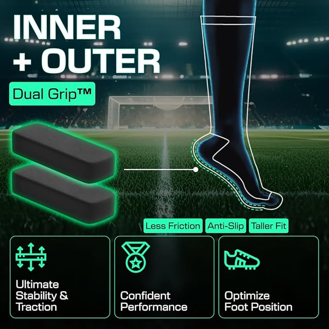 Lux Soccer Grip - Knee Sock - Black