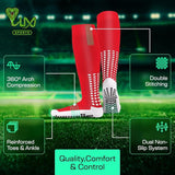 Lux Soccer Grip - Knee Sock - Red