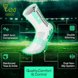 Lux Soccer Grip - Calf Sock - White
