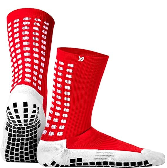 Lux Soccer Grip - Calf Sock - Red