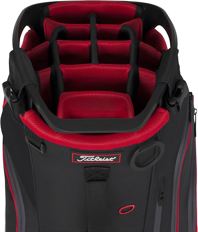 Titleist Hybrid 14 Golf Bag - BLACK/BLACK/RED