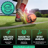 Lux Soccer Grip - Calf Sock - Red